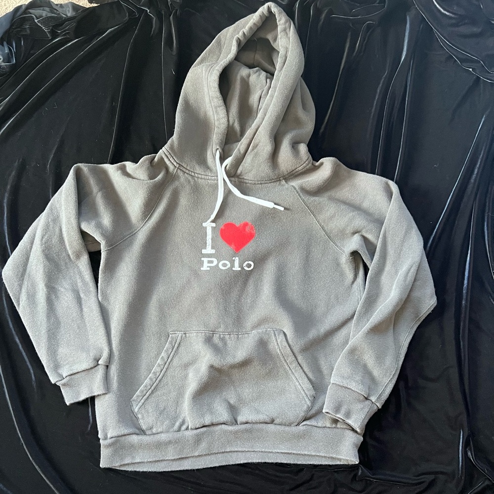 Polo Hooded Sweatshirt, Size S.